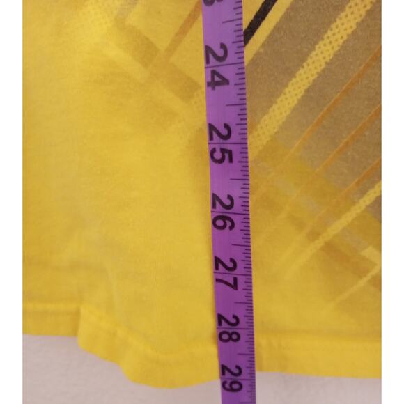 VTG Y2K Carbon Graphic Tee Yellow Nautical Star Emo Grunge Skate Streetwear XL - Picture 7 of 7